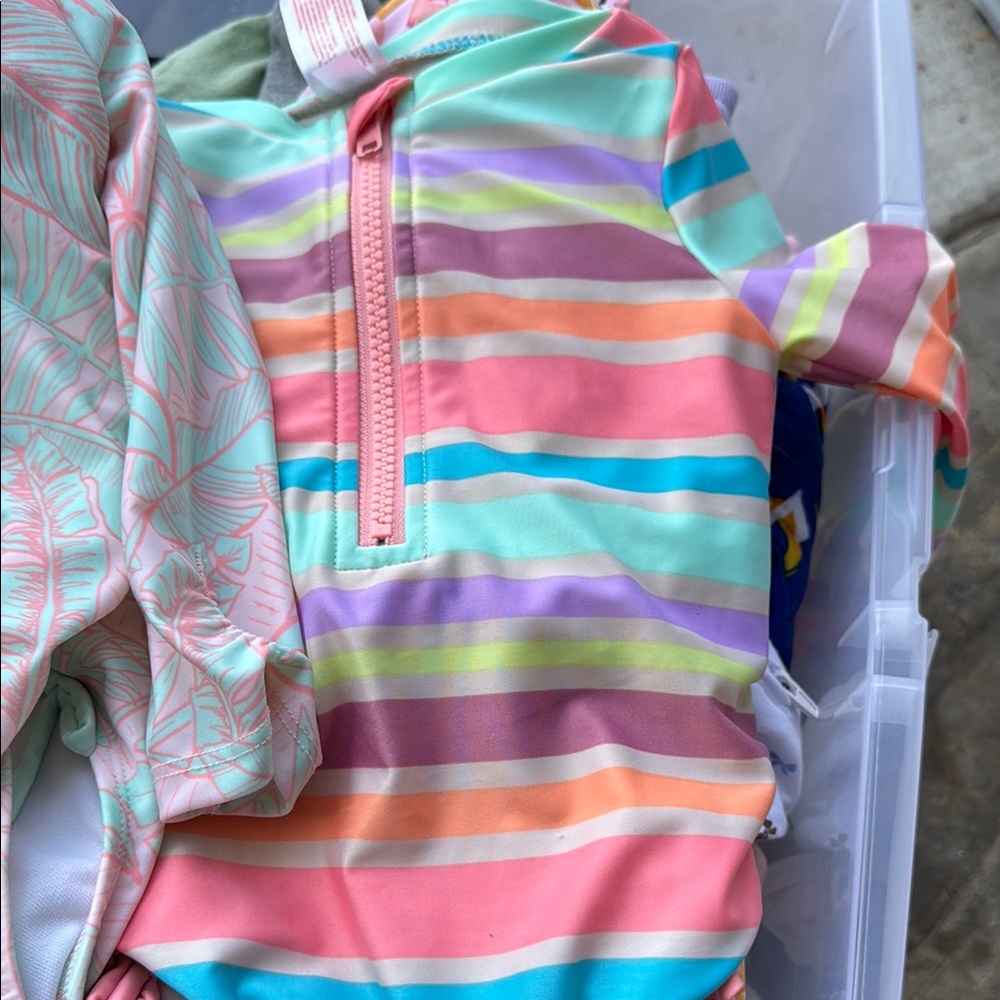 Colorful Striped Kids Swimwear